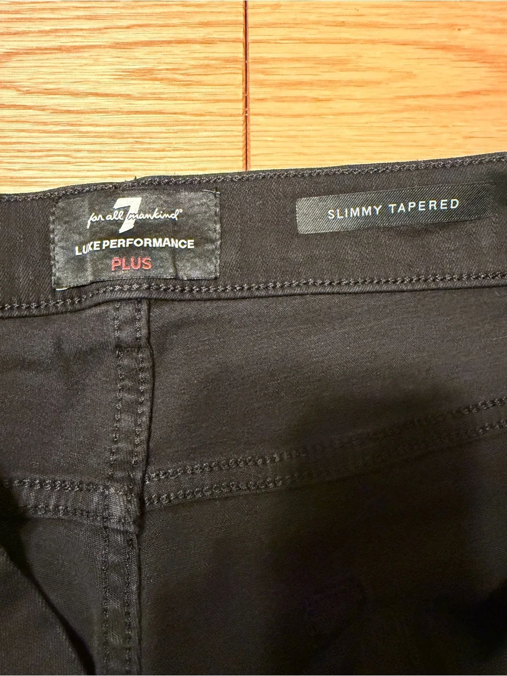 7 For All Mankind Men's Slimmy Tapered Stretch Jeans Black 33! - Picture 4 of 10